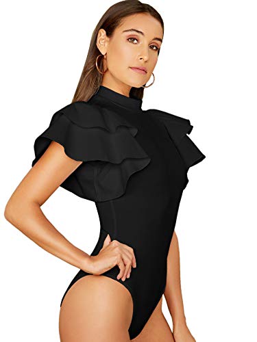 "Salsarita" Scoop Neck Flutter Sleeve Bodysuit