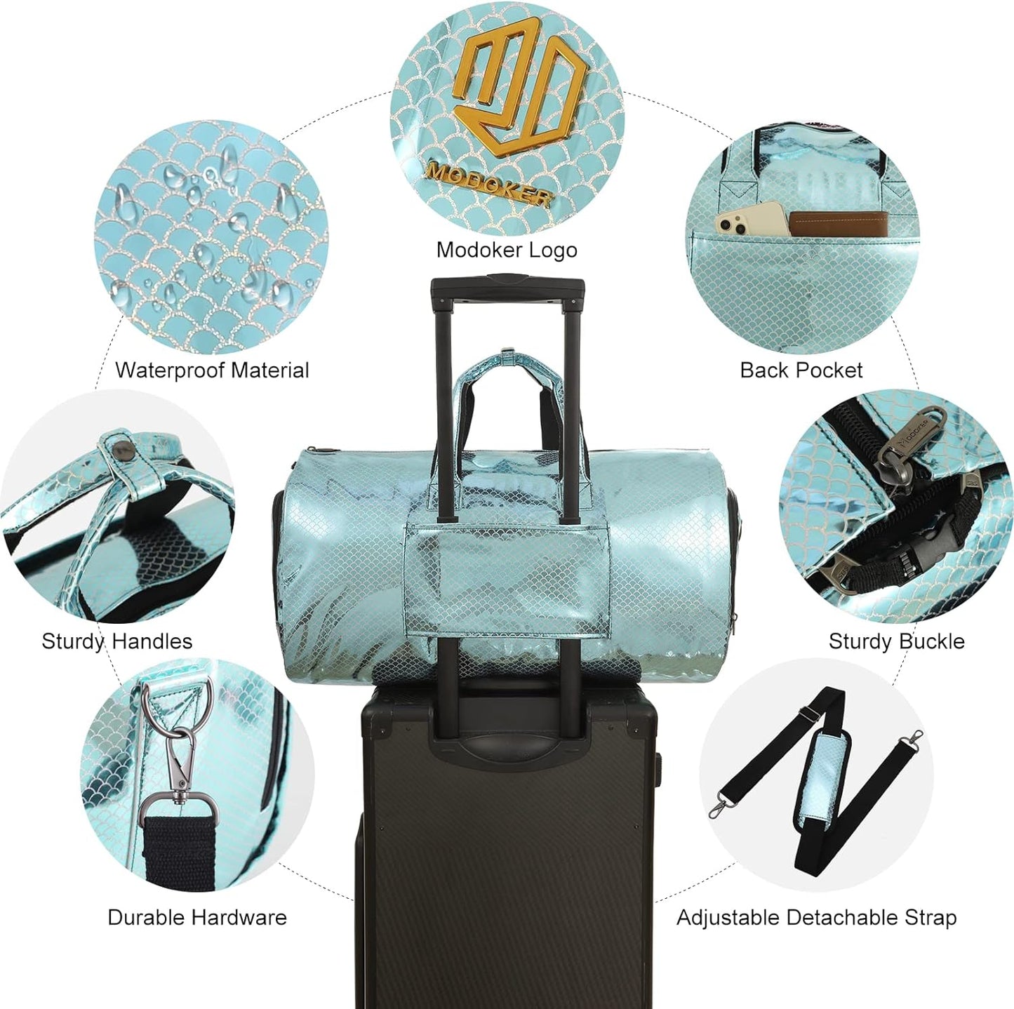 “Mermaid tail” Foldable Carry On Weekender bag